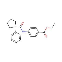 CCOC(=O)c1ccc(NC(=O)C2(c3ccccc3)CCCC2)cc1 ZINC000000367078