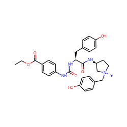 CCOC(=O)c1ccc(NC(=O)N[C@@H](Cc2ccc(O)cc2)C(=O)N[C@H]2CC[N@@+](C)(Cc3ccc(O)cc3)C2)cc1 ZINC000261091646