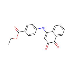 CCOC(=O)c1ccc(NC2=CC(=O)C(=O)c3ccccc32)cc1 ZINC000100454989