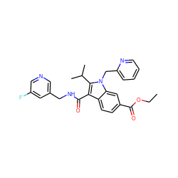 CCOC(=O)c1ccc2c(C(=O)NCc3cncc(F)c3)c(C(C)C)n(Cc3ccccn3)c2c1 ZINC000096172098