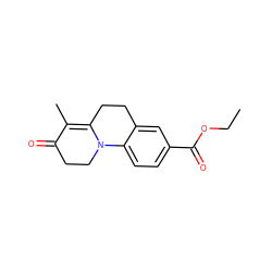 CCOC(=O)c1ccc2c(c1)CCC1=C(C)C(=O)CCN12 ZINC000013580690