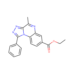 CCOC(=O)c1ccc2c(c1)nc(C)c1nnc(-c3ccccc3)n12 ZINC000095597222