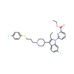 CCOC(=O)c1cccc(-n2c(CC)c(C3CCN(CCCSc4ccc(F)cc4)CC3)c3ccc(F)cc32)n1 ZINC000115230428