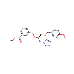 CCOC(=O)c1cccc(CO[C@@H](COCc2ccc(OC)cc2)Cn2ccnc2)c1 ZINC000029335717