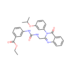 CCOC(=O)c1cccc(NC(=O)NCc2nc3ccccc3c(=O)n2-c2cccc(OC(C)C)c2)c1 ZINC000027887323