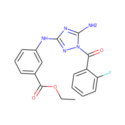 CCOC(=O)c1cccc(Nc2nc(N)n(C(=O)c3ccccc3F)n2)c1 ZINC000064559470