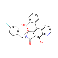 CCOC(=O)c1ccccc1-c1c2c(c(O)c3ncccc13)C(=O)N(Cc1ccc(F)cc1)C2 ZINC000038143454