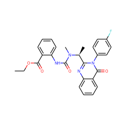 CCOC(=O)c1ccccc1NC(=O)N(C)[C@@H](C)c1nc2ccccc2c(=O)n1-c1ccc(F)cc1 ZINC000136397570