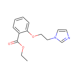 CCOC(=O)c1ccccc1OCCn1ccnc1 ZINC000029218762