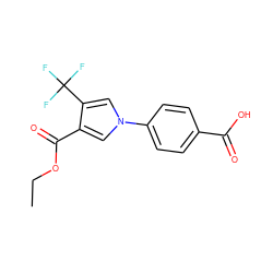 CCOC(=O)c1cn(-c2ccc(C(=O)O)cc2)cc1C(F)(F)F ZINC000200837235