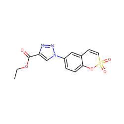 CCOC(=O)c1cn(-c2ccc3c(c2)C=CS(=O)(=O)O3)nn1 ZINC000095585141