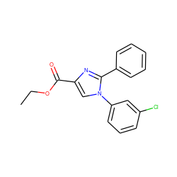 CCOC(=O)c1cn(-c2cccc(Cl)c2)c(-c2ccccc2)n1 ZINC000013642384