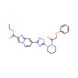 CCOC(=O)c1cn2ccc(-c3noc([C@H]4CCCCN4C(=O)COc4ccccc4)n3)cc2n1 ZINC000299858477