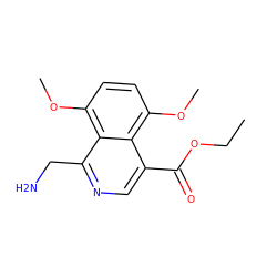 CCOC(=O)c1cnc(CN)c2c(OC)ccc(OC)c12 ZINC000029332064