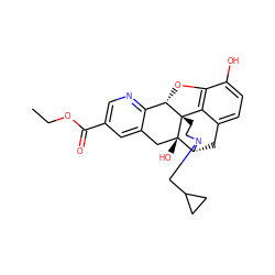 CCOC(=O)c1cnc2c(c1)C[C@@]1(O)[C@H]3Cc4ccc(O)c5c4[C@@]1(CCN3CC1CC1)[C@H]2O5 ZINC000013487522