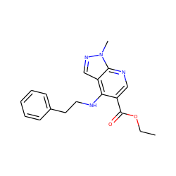 CCOC(=O)c1cnc2c(cnn2C)c1NCCc1ccccc1 ZINC000020390276