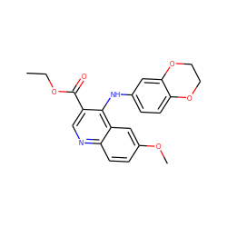 CCOC(=O)c1cnc2ccc(OC)cc2c1Nc1ccc2c(c1)OCCO2 ZINC000000702220