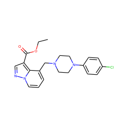 CCOC(=O)c1cnn2cccc(CN3CCN(c4ccc(Cl)cc4)CC3)c12 ZINC000013863616