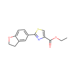 CCOC(=O)c1csc(-c2ccc3c(c2)CCO3)n1 ZINC000000113636