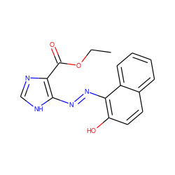 CCOC(=O)c1nc[nH]c1N=Nc1c(O)ccc2ccccc12 ZINC000252625207