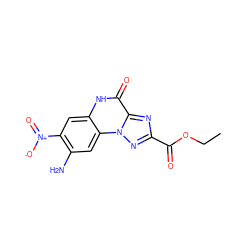 CCOC(=O)c1nc2c(=O)[nH]c3cc([N+](=O)[O-])c(N)cc3n2n1 ZINC000013532651