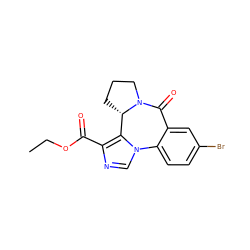 CCOC(=O)c1ncn2c1[C@@H]1CCCN1C(=O)c1cc(Br)ccc1-2 ZINC000013781507