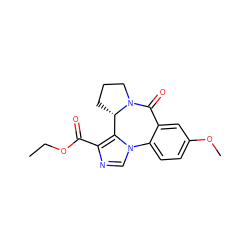 CCOC(=O)c1ncn2c1[C@@H]1CCCN1C(=O)c1cc(OC)ccc1-2 ZINC000002584032