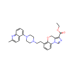 CCOC(=O)c1ncn2c1COc1c(CCN3CCN(c4cccc5nc(C)ccc45)CC3)cccc1-2 ZINC000064504069