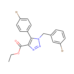 CCOC(=O)c1nnn(Cc2cccc(Br)c2)c1-c1ccc(Br)cc1 ZINC000230502581