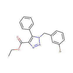 CCOC(=O)c1nnn(Cc2cccc(Br)c2)c1-c1ccccc1 ZINC000299831850