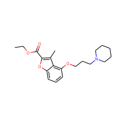 CCOC(=O)c1oc2cccc(OCCCN3CCCCC3)c2c1C ZINC000006403600