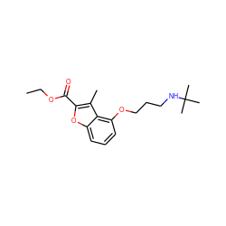 CCOC(=O)c1oc2cccc(OCCCNC(C)(C)C)c2c1C ZINC000006403601