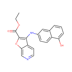 CCOC(=O)c1oc2cnccc2c1Nc1ccc2c(O)cccc2c1 ZINC000034892054