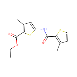 CCOC(=O)c1sc(NC(=O)c2sccc2C)cc1C ZINC000003237195