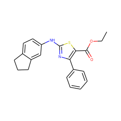 CCOC(=O)c1sc(Nc2ccc3c(c2)CCC3)nc1-c1ccccc1 ZINC000299863059