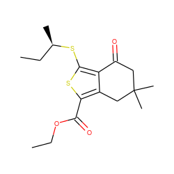 CCOC(=O)c1sc(S[C@H](C)CC)c2c1CC(C)(C)CC2=O ZINC000004286216