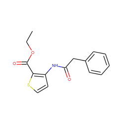 CCOC(=O)c1sccc1NC(=O)Cc1ccccc1 ZINC000064573767