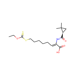 CCOC(=S)SCCCCC/C=C(\NC(=O)[C@@H]1CC1(C)C)C(=O)O ZINC000026027738