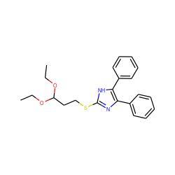 CCOC(CCSc1nc(-c2ccccc2)c(-c2ccccc2)[nH]1)OCC ZINC000000599764