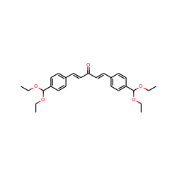 CCOC(OCC)c1ccc(/C=C/C(=O)/C=C/c2ccc(C(OCC)OCC)cc2)cc1 ZINC000169352048