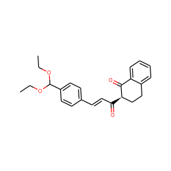 CCOC(OCC)c1ccc(/C=C/C(=O)[C@@H]2CCc3ccccc3C2=O)cc1 ZINC000169352054