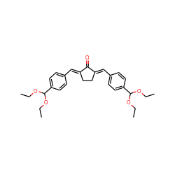 CCOC(OCC)c1ccc(/C=C2\CC/C(=C\c3ccc(C(OCC)OCC)cc3)C2=O)cc1 ZINC000169352050