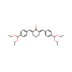 CCOC(OCC)c1ccc(/C=C2\CCC/C(=C\c3ccc(C(OCC)OCC)cc3)C2=O)cc1 ZINC000169352042