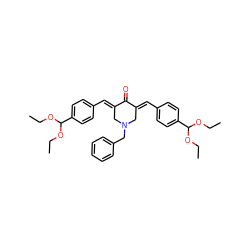 CCOC(OCC)c1ccc(/C=C2\CN(Cc3ccccc3)C/C(=C\c3ccc(C(OCC)OCC)cc3)C2=O)cc1 ZINC000169352047