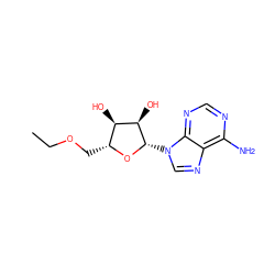 CCOC[C@H]1O[C@@H](n2cnc3c(N)ncnc32)[C@H](O)[C@@H]1O ZINC000013863891