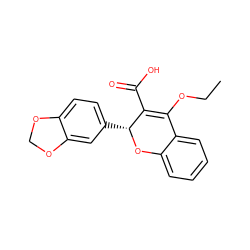 CCOC1=C(C(=O)O)[C@@H](c2ccc3c(c2)OCO3)Oc2ccccc21 ZINC000013473335