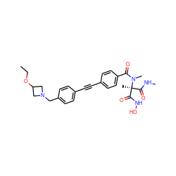 CCOC1CN(Cc2ccc(C#Cc3ccc(C(=O)N(C)[C@@](C)(C(=O)NC)C(=O)NO)cc3)cc2)C1 ZINC000206723204