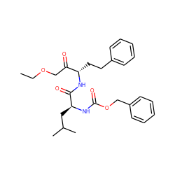 CCOCC(=O)[C@H](CCc1ccccc1)NC(=O)[C@H](CC(C)C)NC(=O)OCc1ccccc1 ZINC000013818719