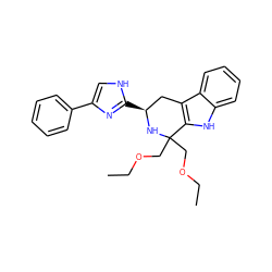 CCOCC1(COCC)N[C@@H](c2nc(-c3ccccc3)c[nH]2)Cc2c1[nH]c1ccccc21 ZINC000084687819