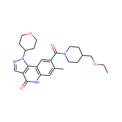 CCOCC1CCN(C(=O)c2cc3c(cc2C)[nH]c(=O)c2cnn(C4CCOCC4)c23)CC1 ZINC000261155876